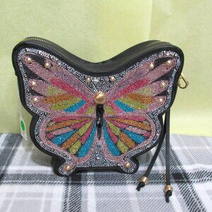P2059-NWOT Betsey Johnson Rhinestone Butterfly Shoulder/Crossbody Bag